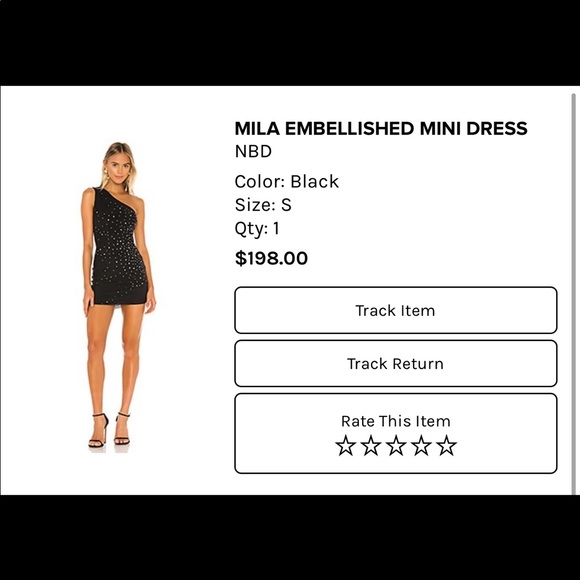 mila embellished mini dress in black